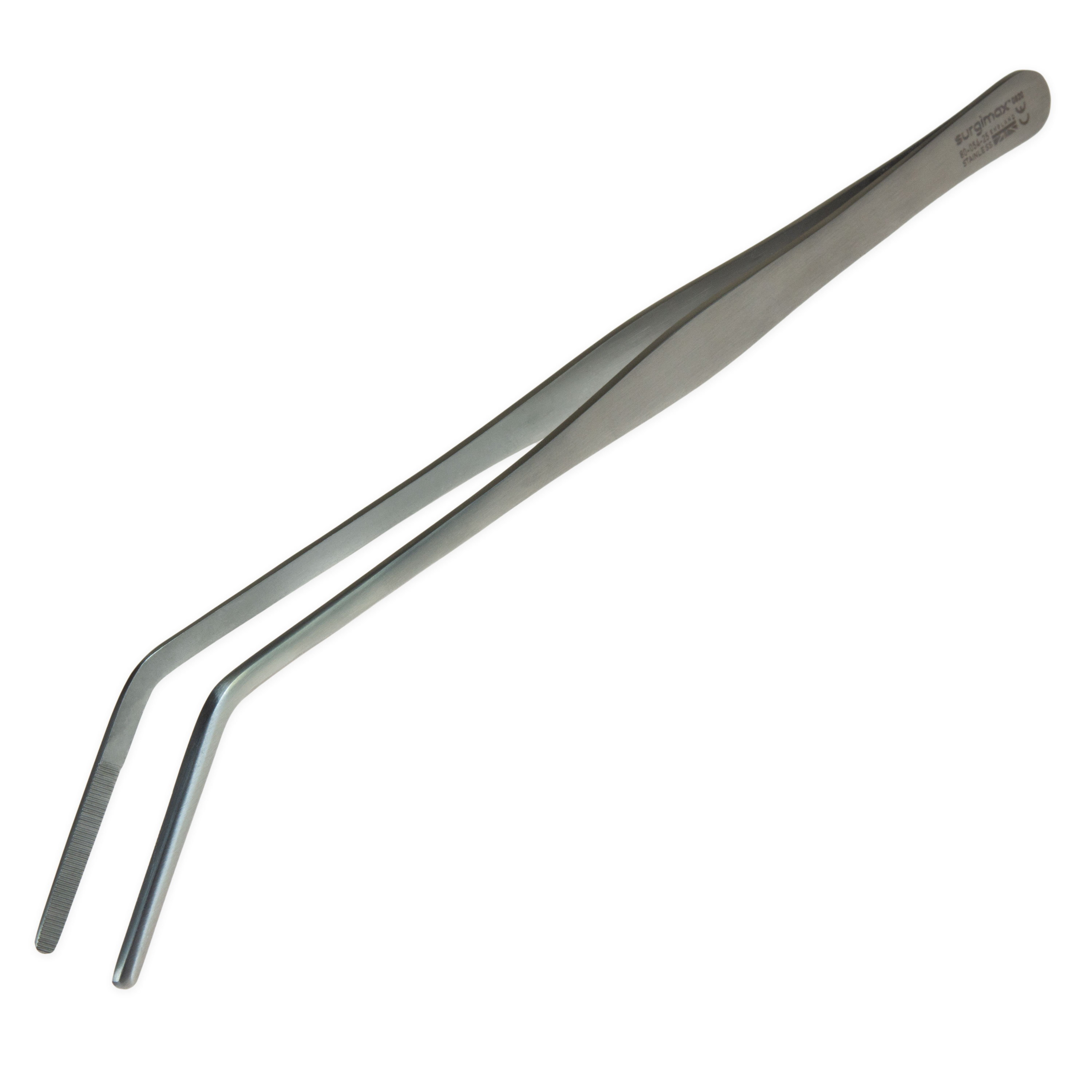 Tweezers 25 cm, slim with curved sides, angled
