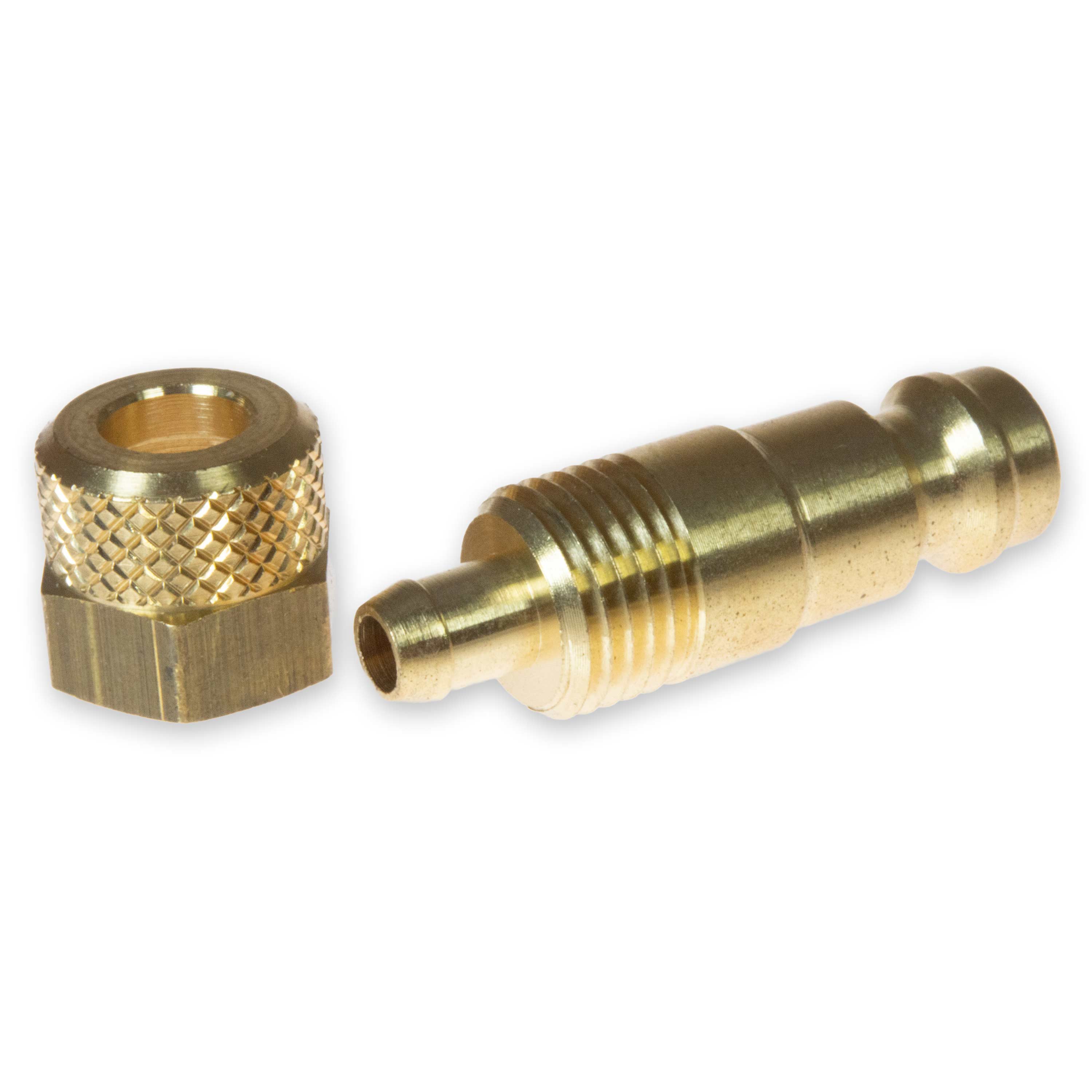 One-hand coupling plug brass for plastic tube 6/4 open