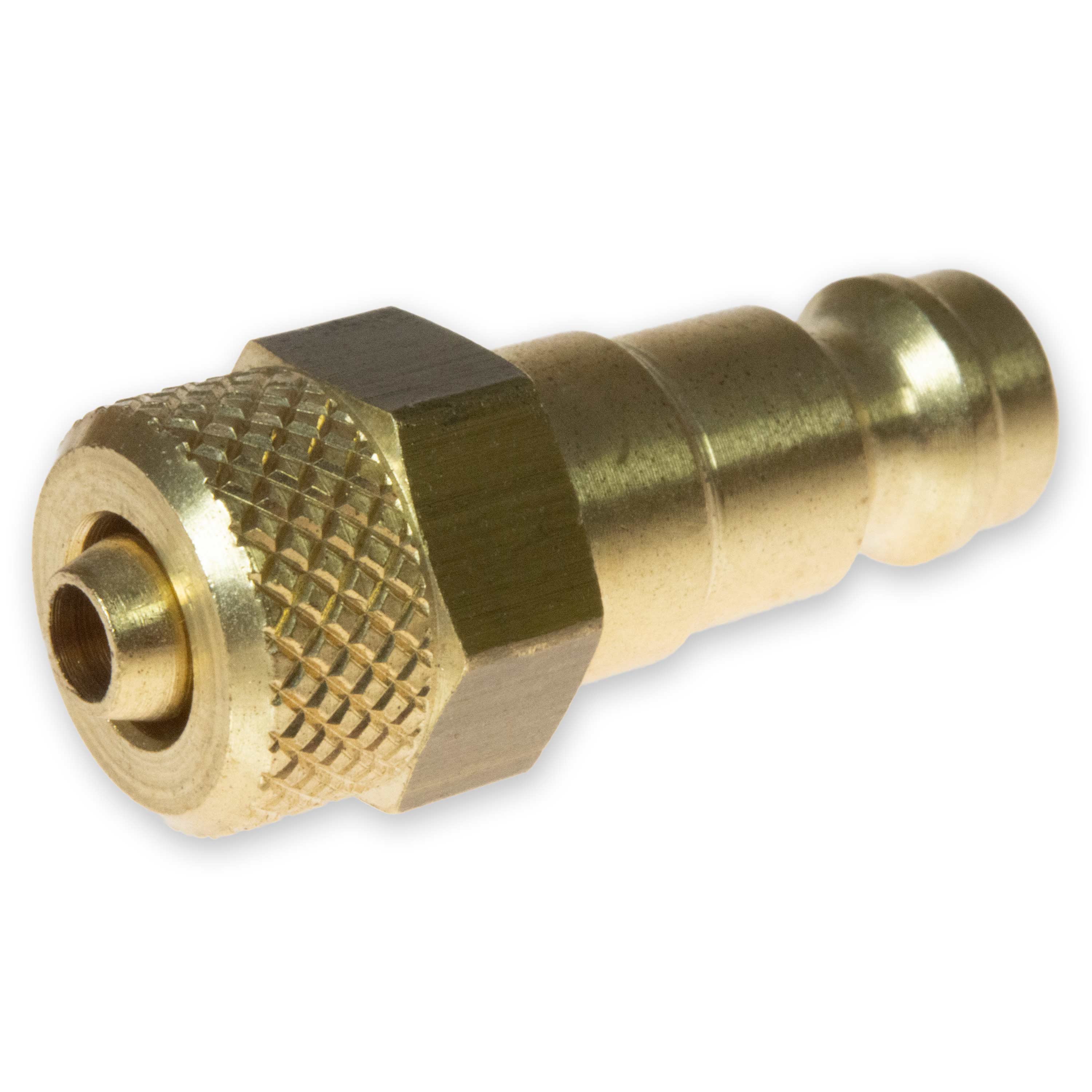 One-hand coupling plug brass for plastic tube 6/4